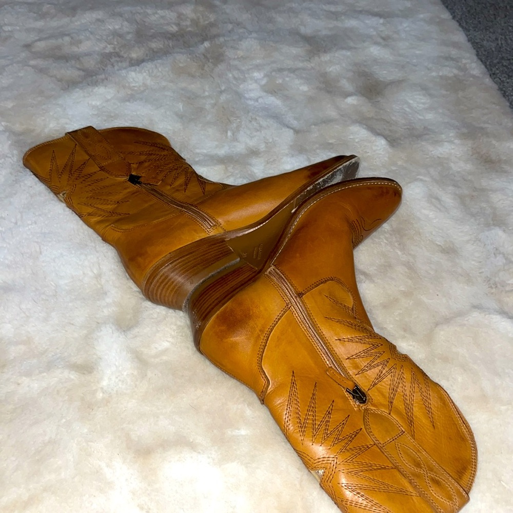 JD Julie Dee | Western Ankle  Boots | Brown leather gold metallic  | women 39 - Picture 10 of 15